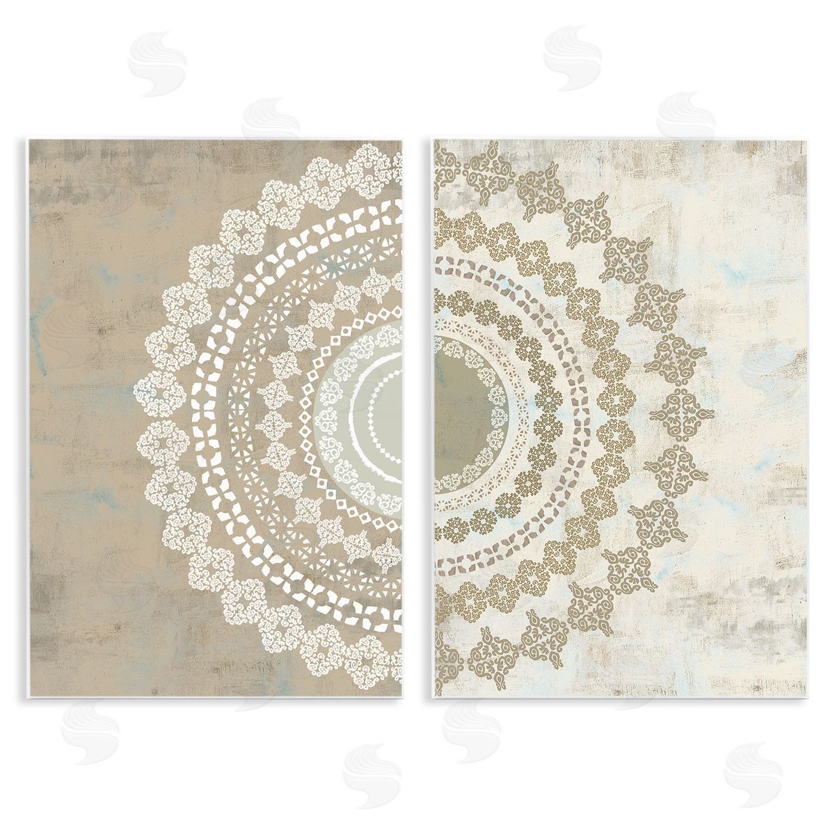 Rustic Mandala Boho Pattern Wood Plaque Wall Art, Home Decor by Flora Kouta