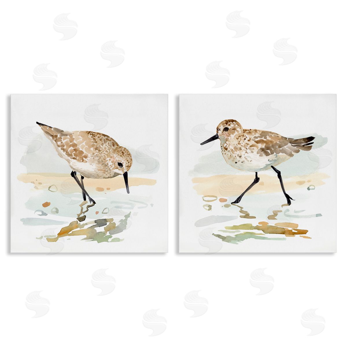 Sea Birds on Shore Canvas Wall Art, Home Decor by Victoria Barnes