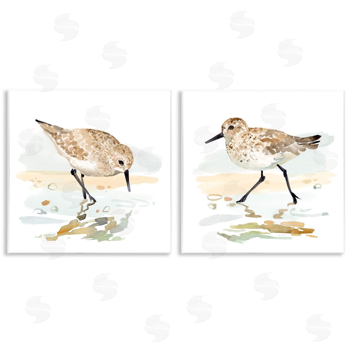 Sea Birds on Shore Wood Plaque Wall Art, Home Decor by Victoria Barnes