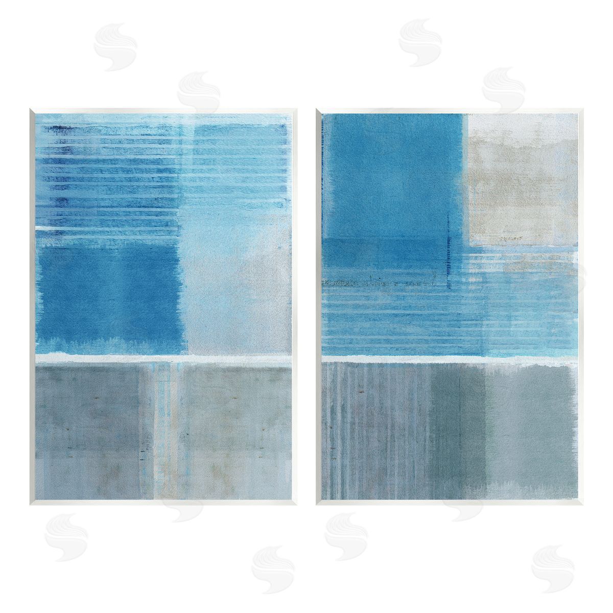 Flora Kouta Blue Rustic Abstraction Wall Plaque Art