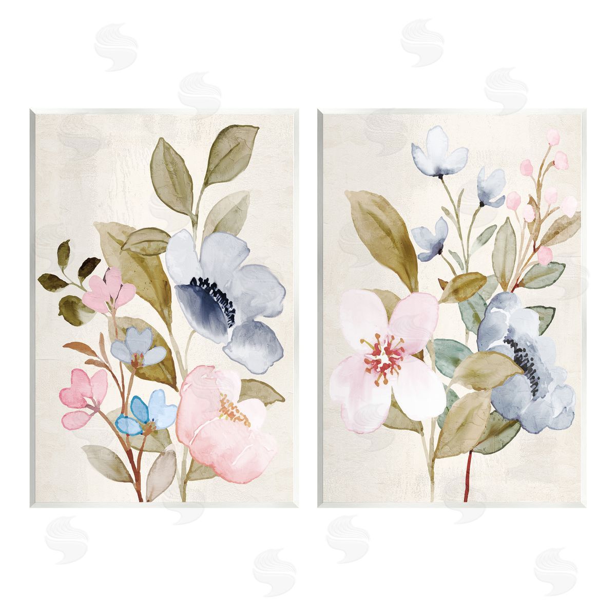 Kim Allen Soft Pastel Florals Wall Plaque Art