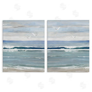 Sally Swatland | Seagulls over Beach Waves