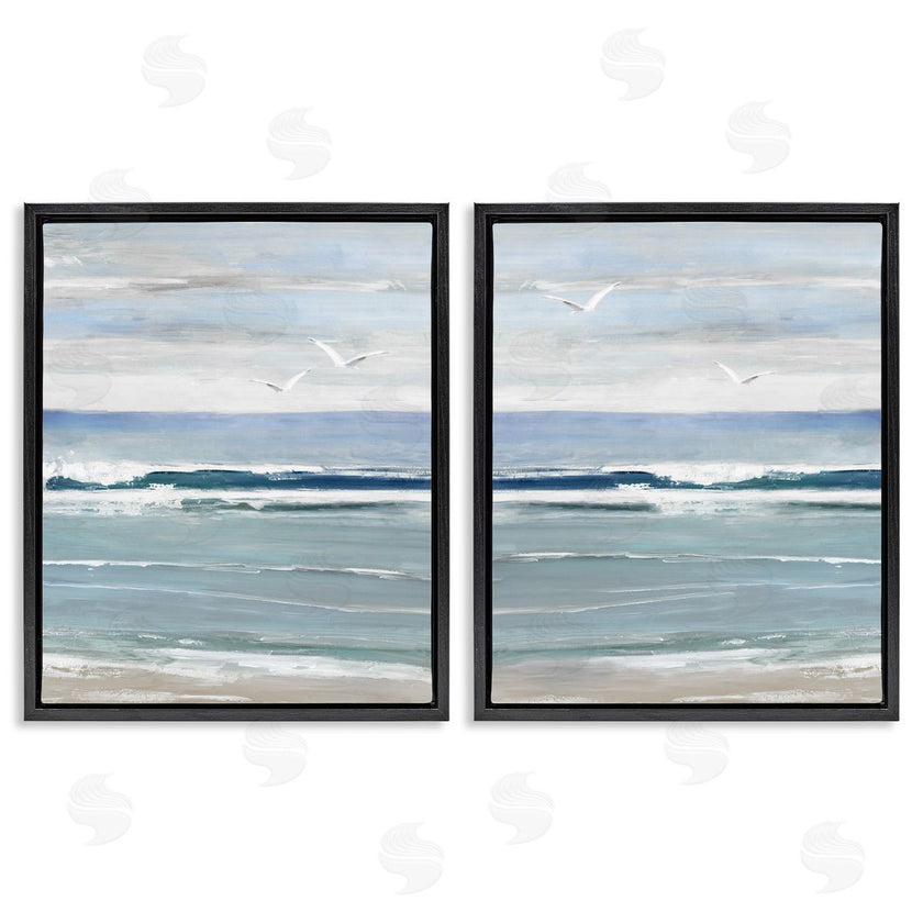 Sally Swatland | Seagulls over Beach Waves