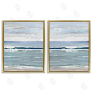 Sally Swatland | Seagulls over Beach Waves