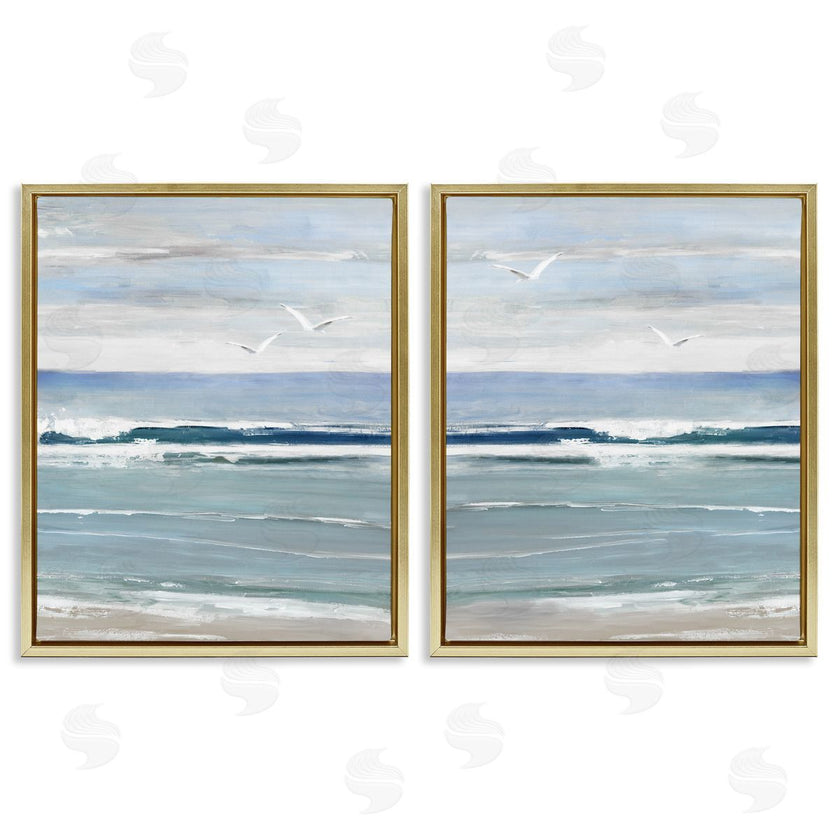 Sally Swatland | Seagulls over Beach Waves