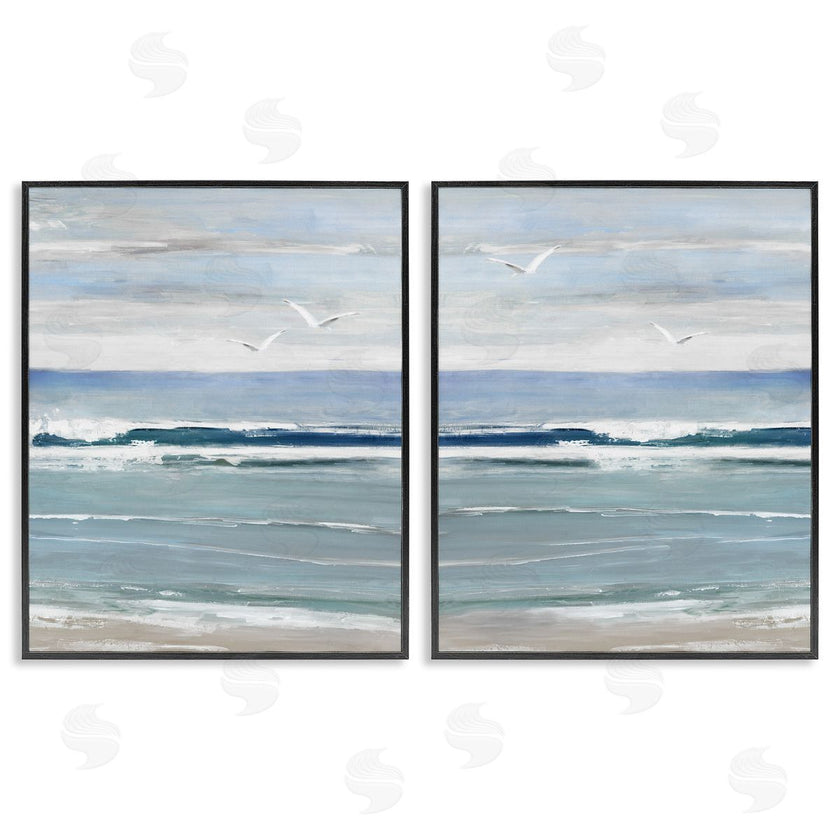 Sally Swatland | Seagulls over Beach Waves