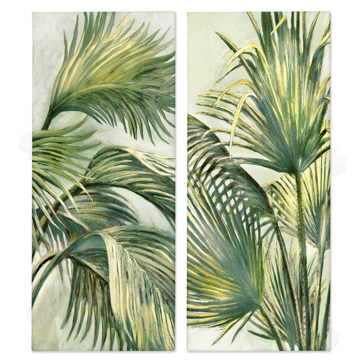 Swaying Green Palms Canvas Wall Art, Home Decor by Merri Pattinian