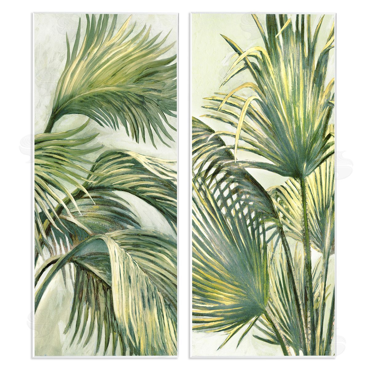 Swaying Green Palms Wood Plaque Wall Art, Home Decor by Merri Pattinian