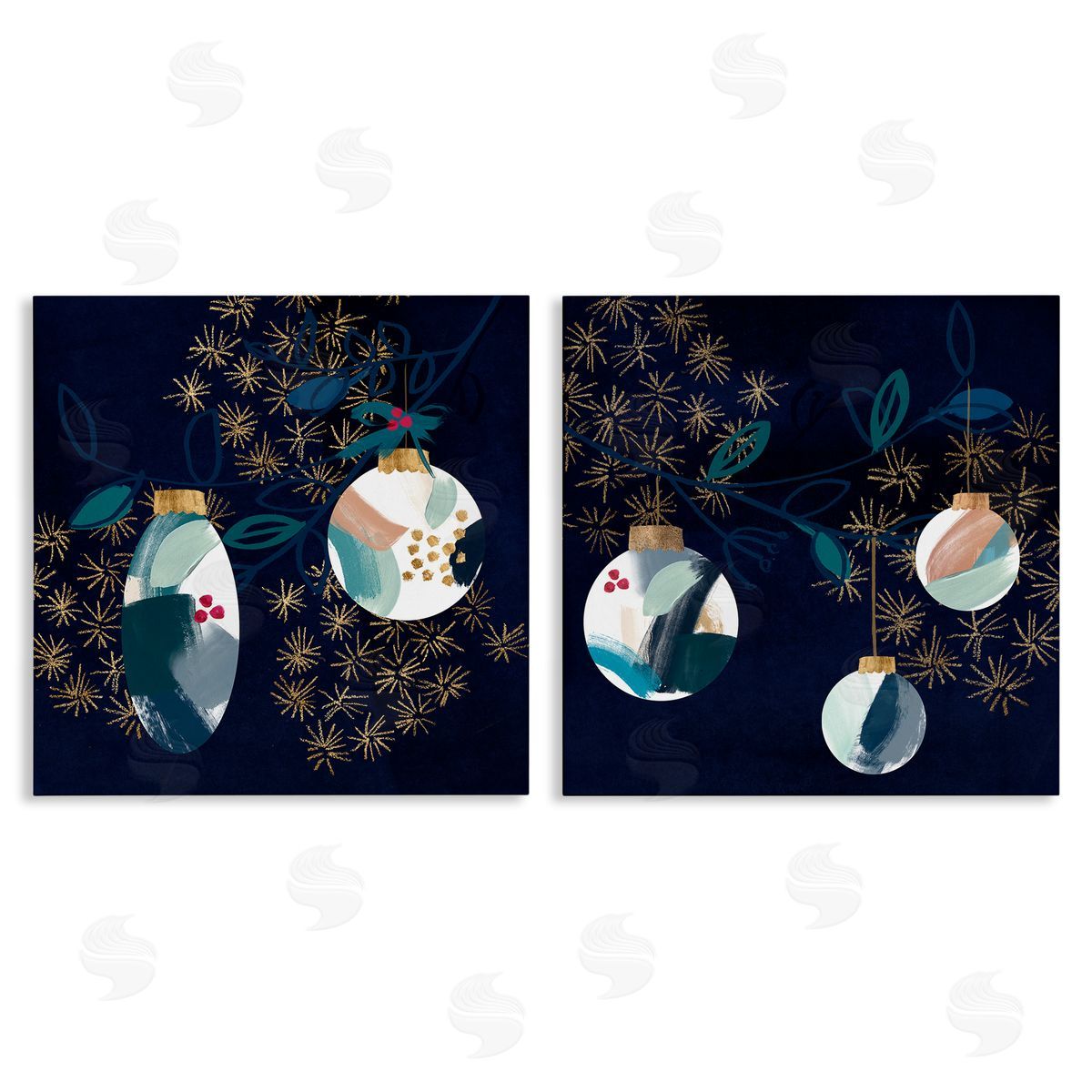 Abstract Ornaments on Tree Canvas Wall Art, Home Decor by Jennifer Paxton Parker
