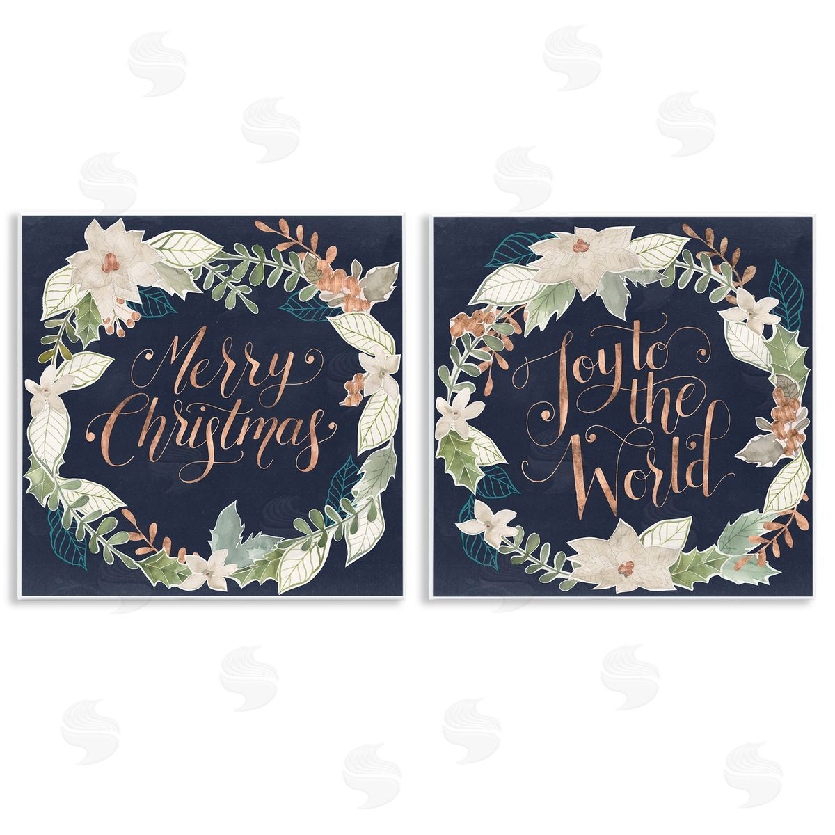 Merry Christmas Joy Wreath Wood Plaque Wall Art, Home Decor by Grace Popp