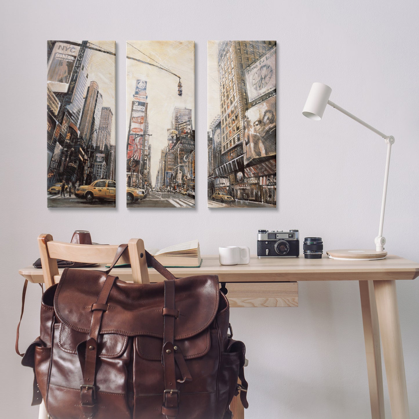 New York City Streets Buildings Canvas Wall Art in Room, Home Decor by Matthew Daniels