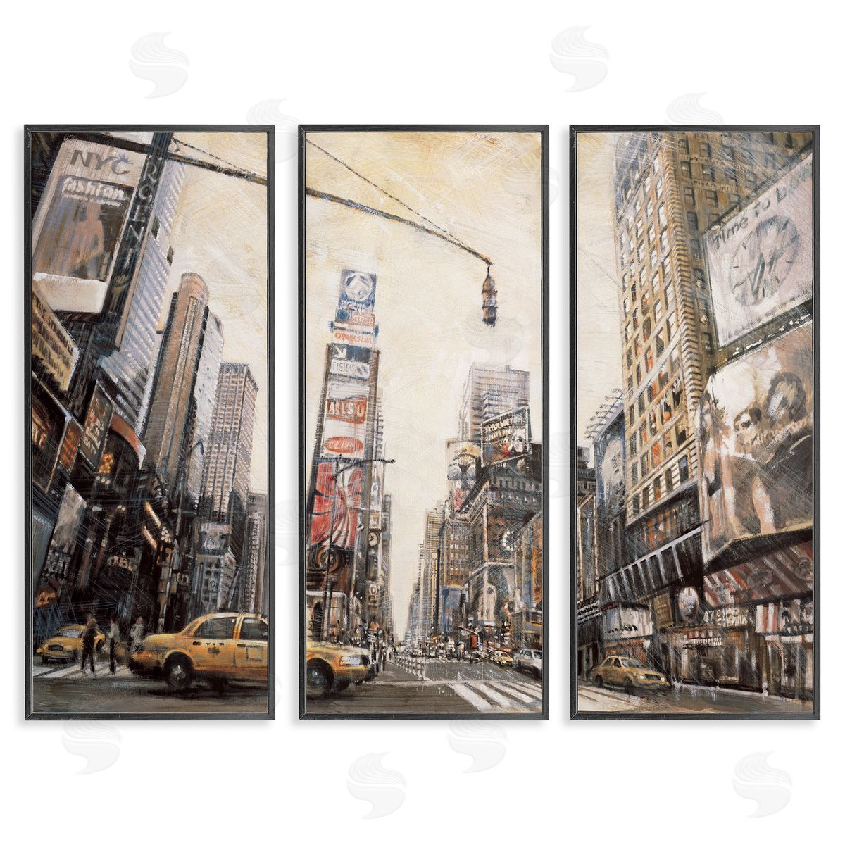 New York City Streets Buildings Black Frame Print Wall Art, Home Decor by Matthew Daniels