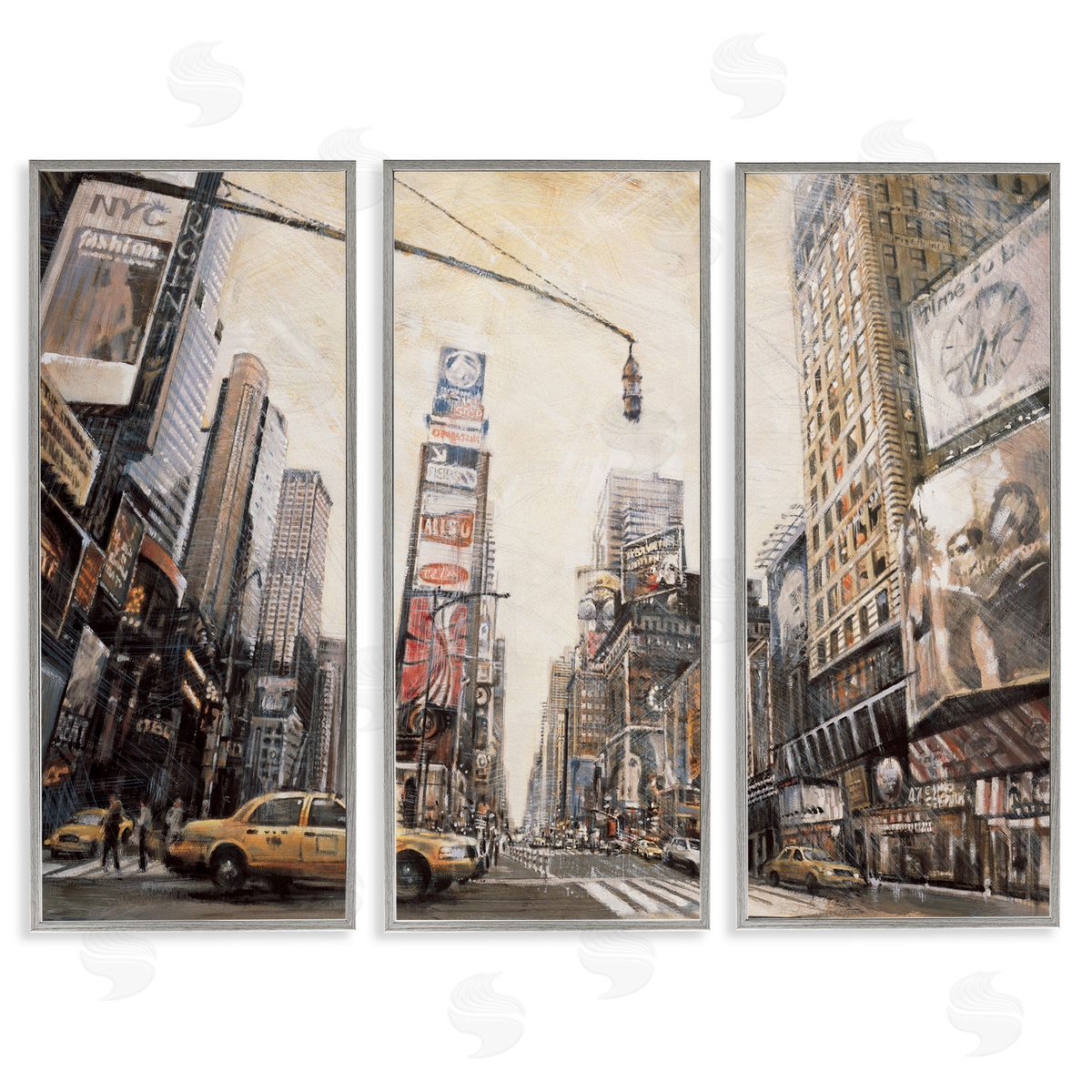 New York City Streets Buildings Grey Frame Print Wall Art, Home Decor by Matthew Daniels