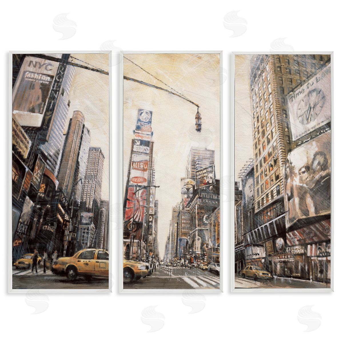 New York City Streets Buildings White Frame Print Wall Art, Home Decor by Matthew Daniels