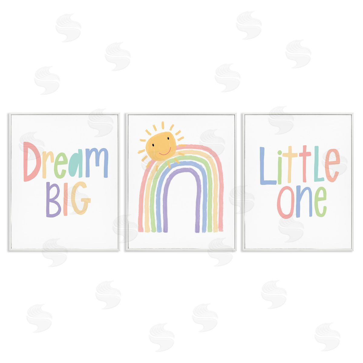 Dream Big Little Illustration White Frame Print Wall Art, Home Decor by Lisa Larson