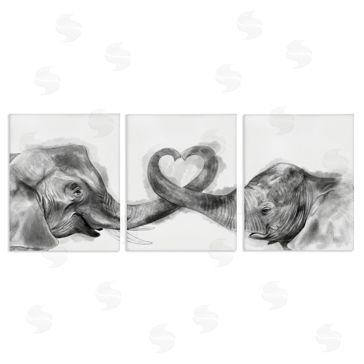 Elephant Trunk Heart Shape Canvas Wall Art, Home Decor by Stupell Studio