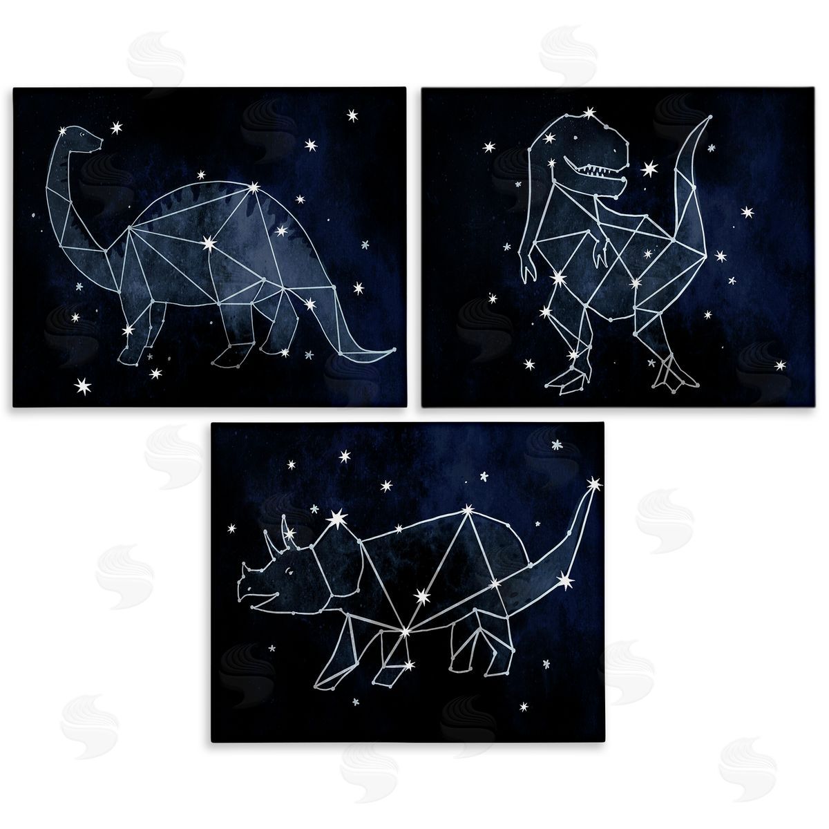 Night Sky Dinosaur Constellations Canvas Wall Art, Home Decor by Stupell Studio