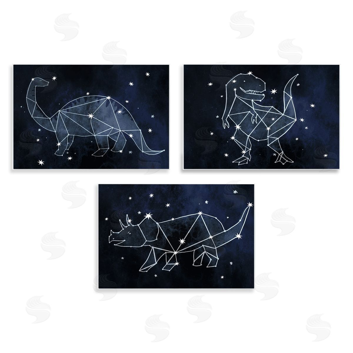 Night Sky Dinosaur Constellations Wood Plaque Wall Art, Home Decor by Stupell Studio