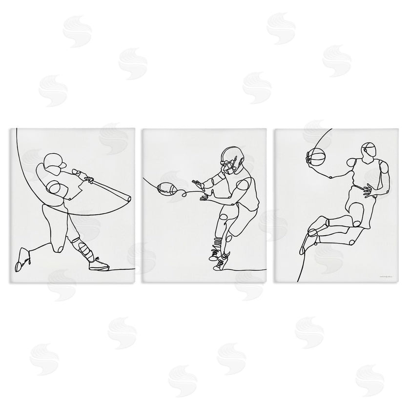Kamdon Kreations | Simple Line Doodle Playing Sports