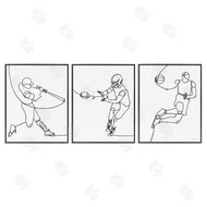 Kamdon Kreations | Simple Line Doodle Playing Sports