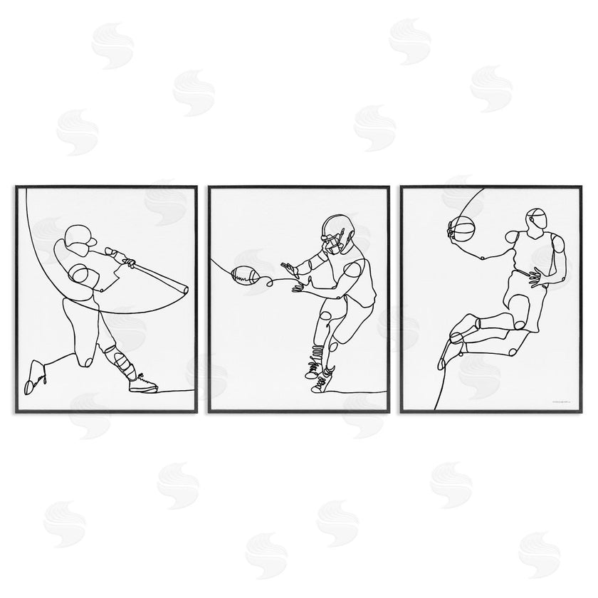 Kamdon Kreations | Simple Line Doodle Playing Sports