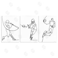 Kamdon Kreations | Simple Line Doodle Playing Sports