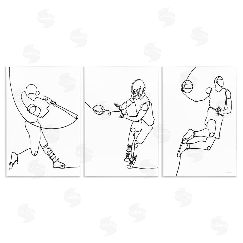 Kamdon Kreations | Simple Line Doodle Playing Sports
