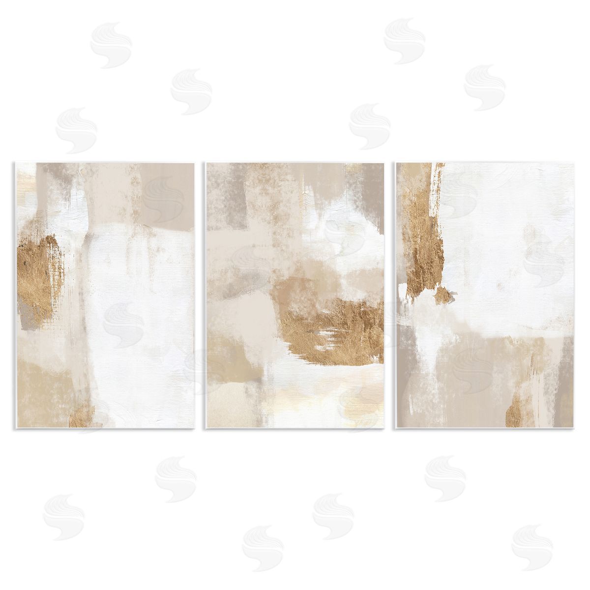 Beige Modern Abstraction Wood Plaque Wall Art, Home Decor by Ros Ruseva