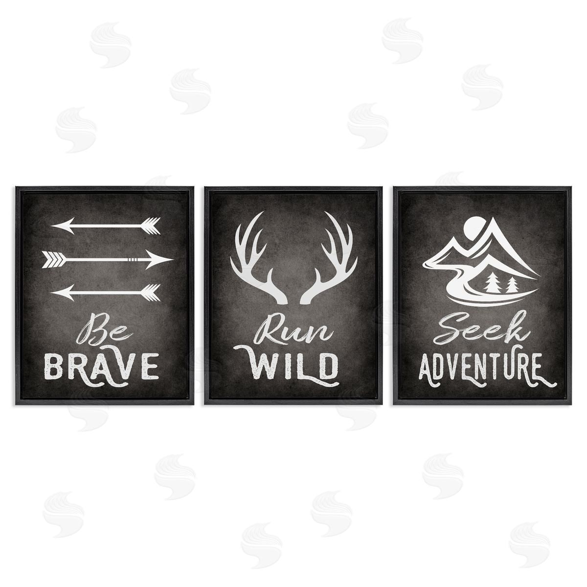 Rustic Adventure Phrases Black Floating Frame Canvas Wall Art, Home Decor by Ashley Calhoun