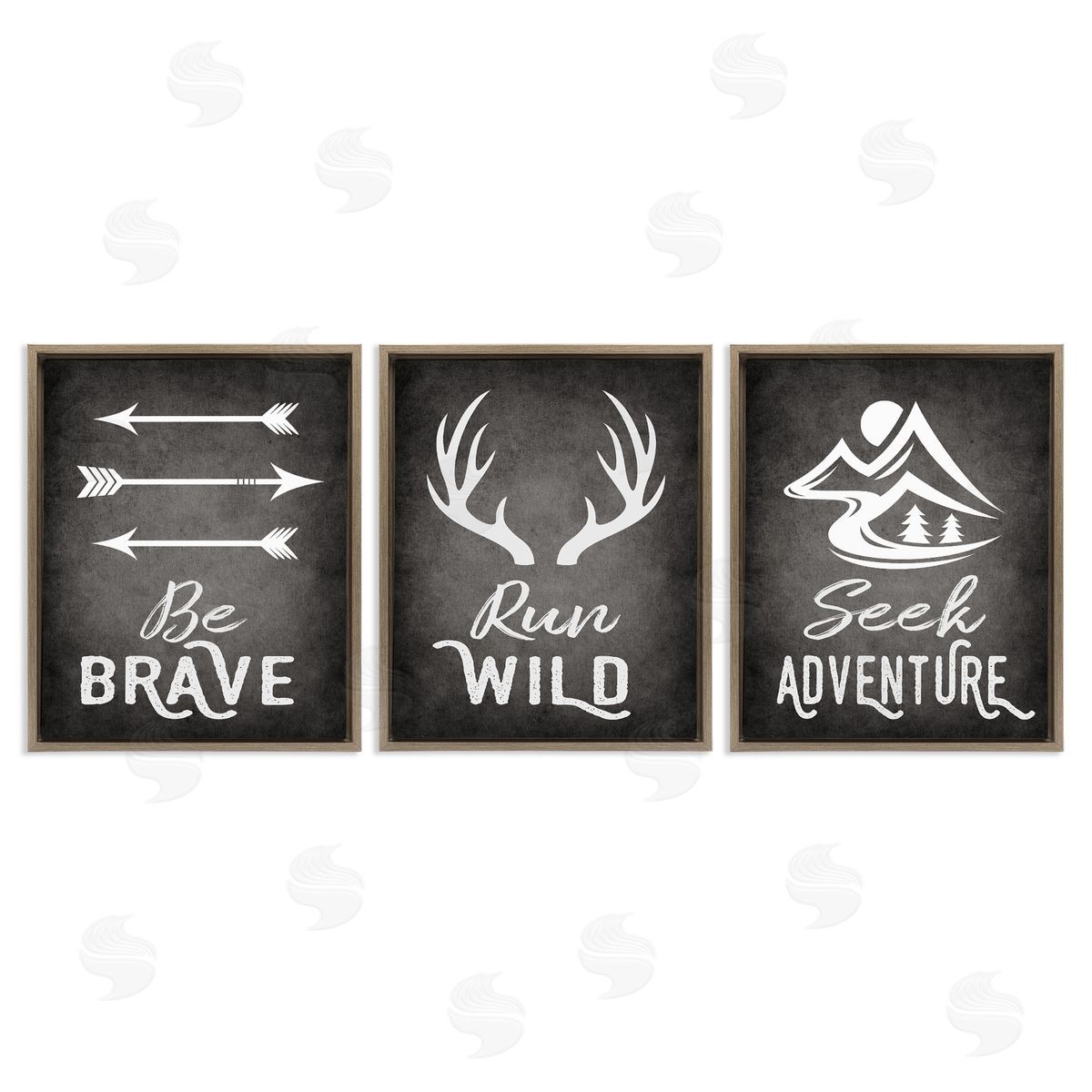 Rustic Adventure Phrases Brown Floating Frame Canvas Wall Art, Home Decor by Ashley Calhoun