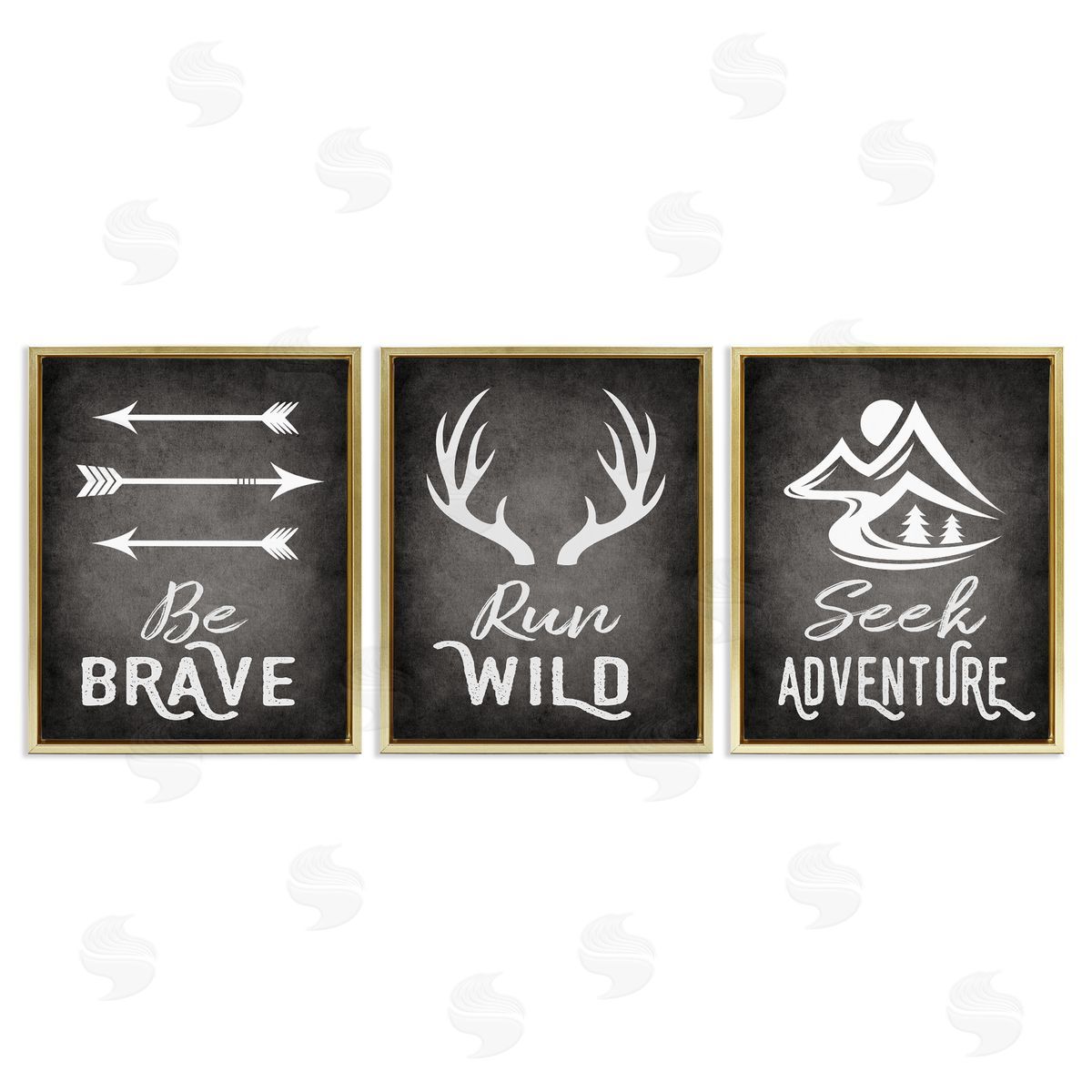 Rustic Adventure Phrases Gold Floating Frame Canvas Wall Art, Home Decor by Ashley Calhoun