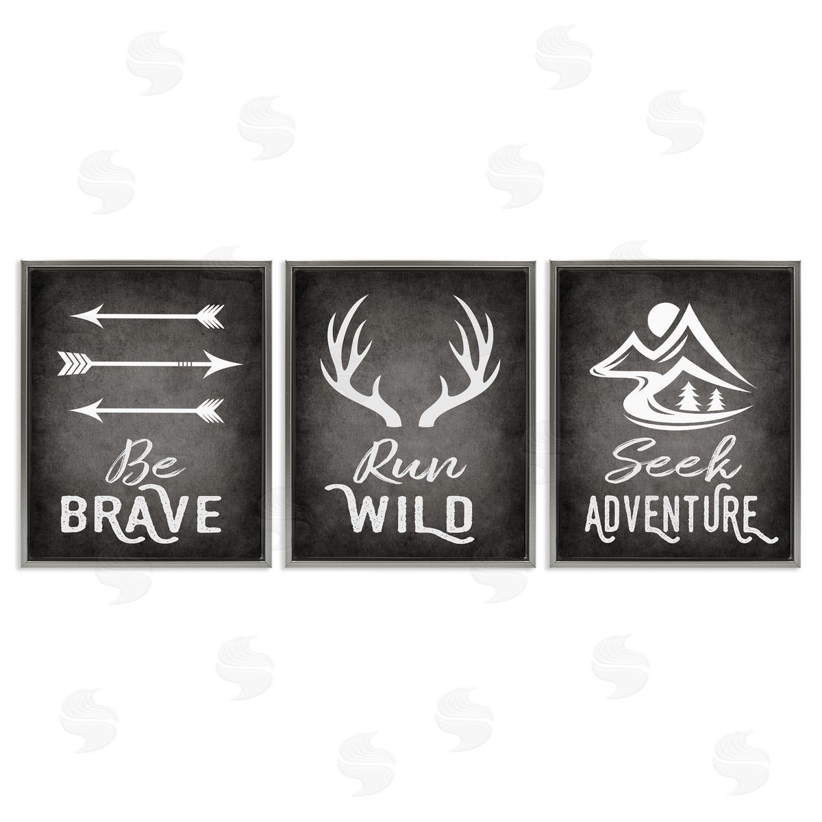 Rustic Adventure Phrases Grey Floating Frame Canvas Wall Art, Home Decor by Ashley Calhoun