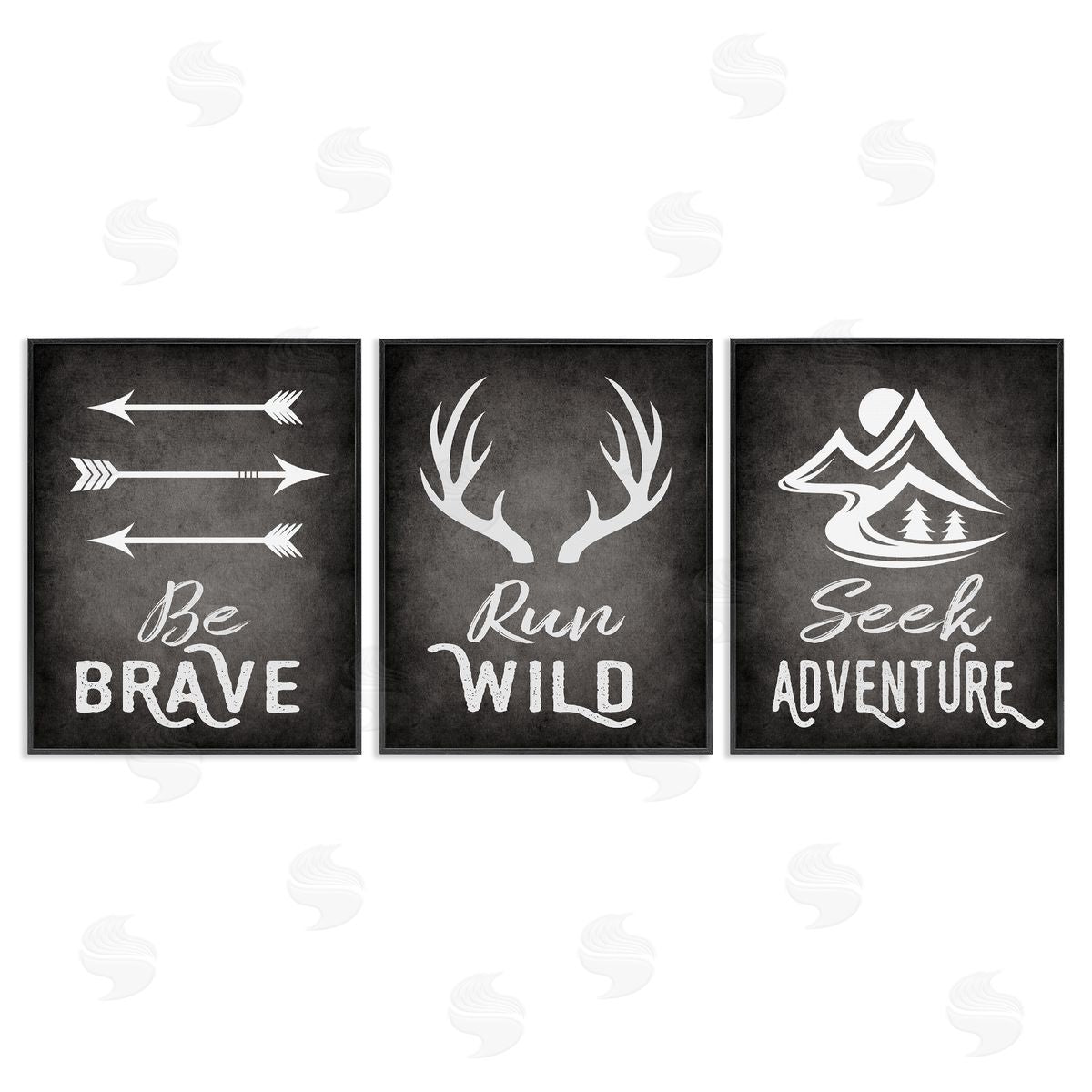 Rustic Adventure Phrases Black Frame Print Wall Art, Home Decor by Ashley Calhoun