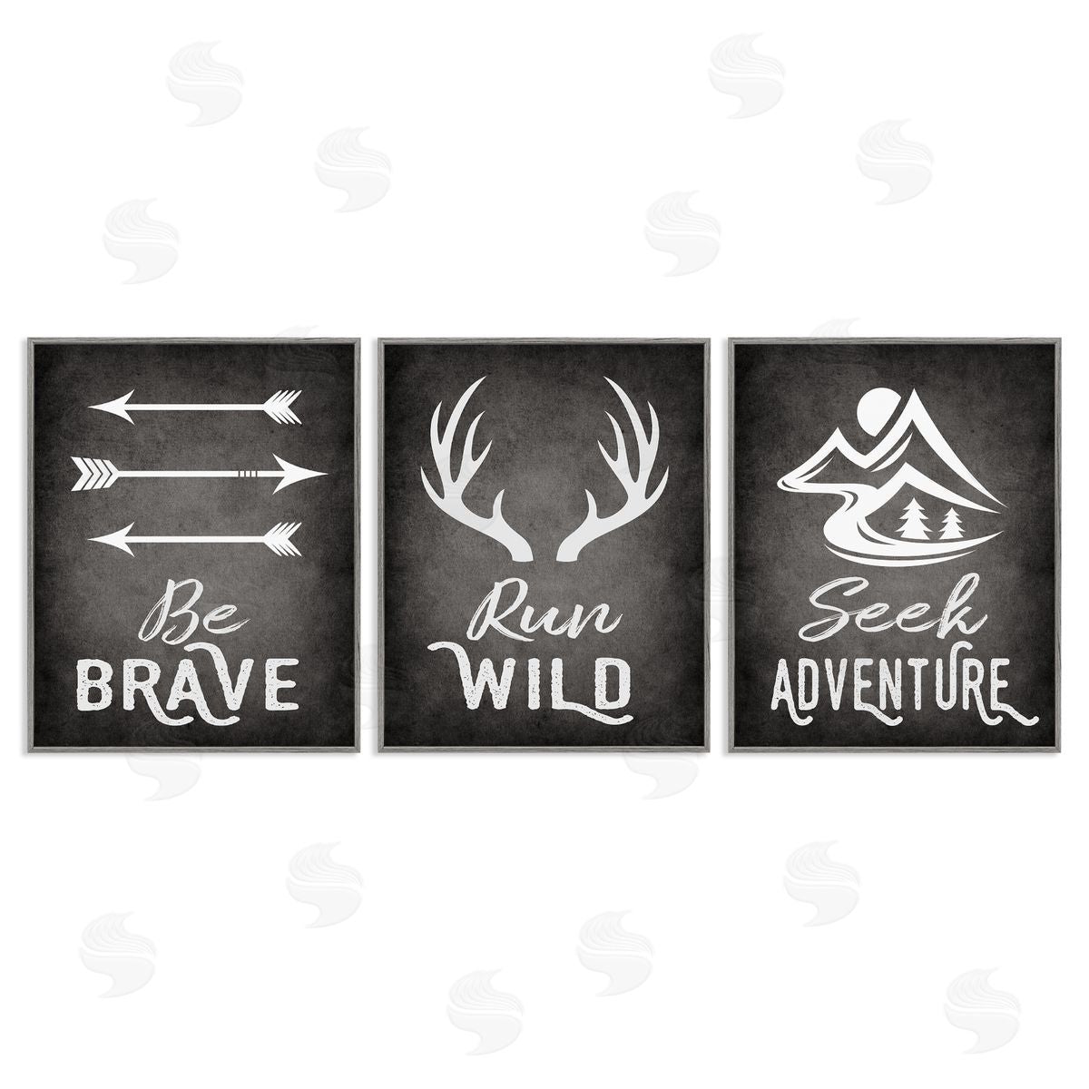 Rustic Adventure Phrases Grey Frame Print Wall Art, Home Decor by Ashley Calhoun