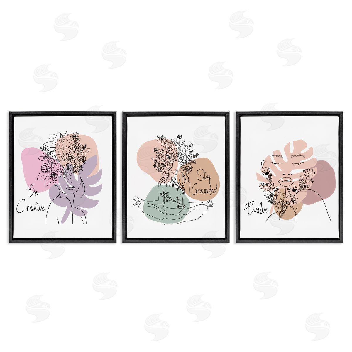 Creative Inspirational Phrases Black Floating Frame Canvas Wall Art, Home Decor by Chen Alyesh