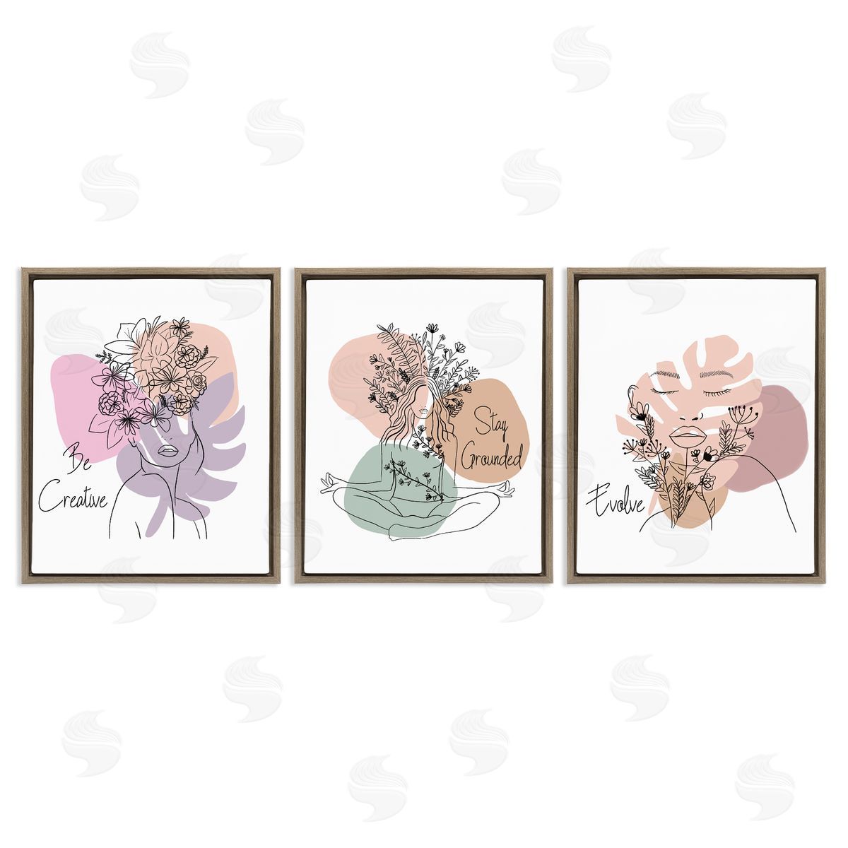 Creative Inspirational Phrases Brown Floating Frame Canvas Wall Art, Home Decor by Chen Alyesh