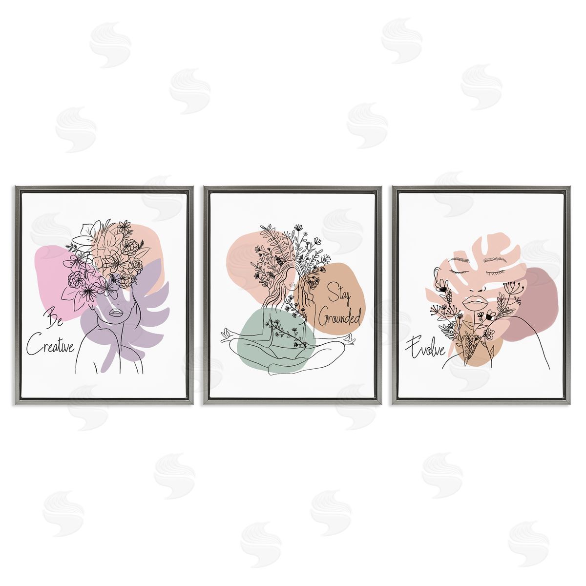 Creative Inspirational Phrases Grey Floating Frame Canvas Wall Art, Home Decor by Chen Alyesh