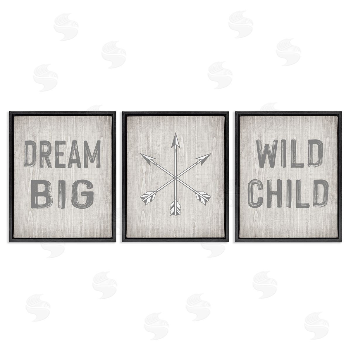 Dream Big Boho Arrows Black Floating Frame Canvas Wall Art, Home Decor by Ashley Calhoun