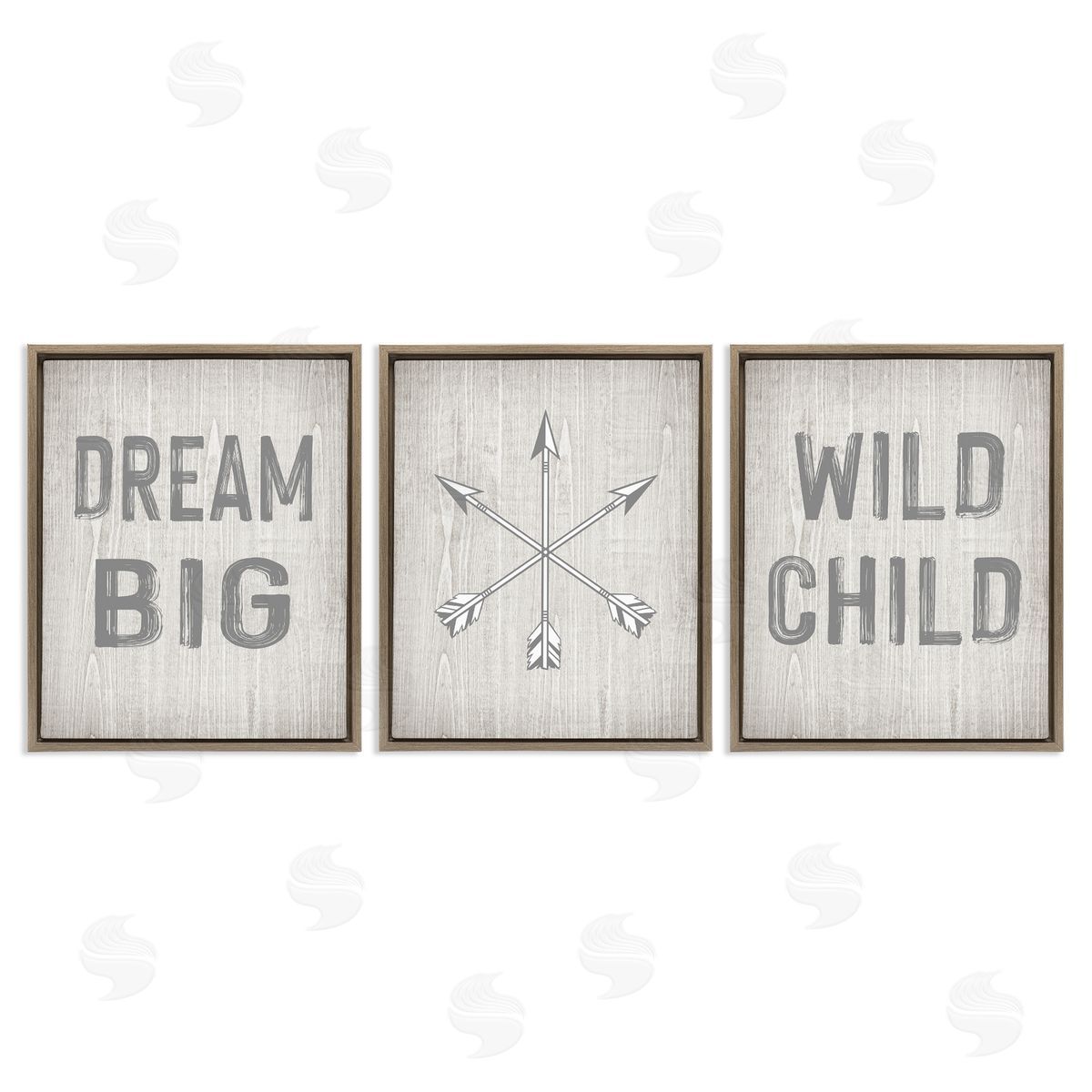 Dream Big Boho Arrows Brown Floating Frame Canvas Wall Art, Home Decor by Ashley Calhoun