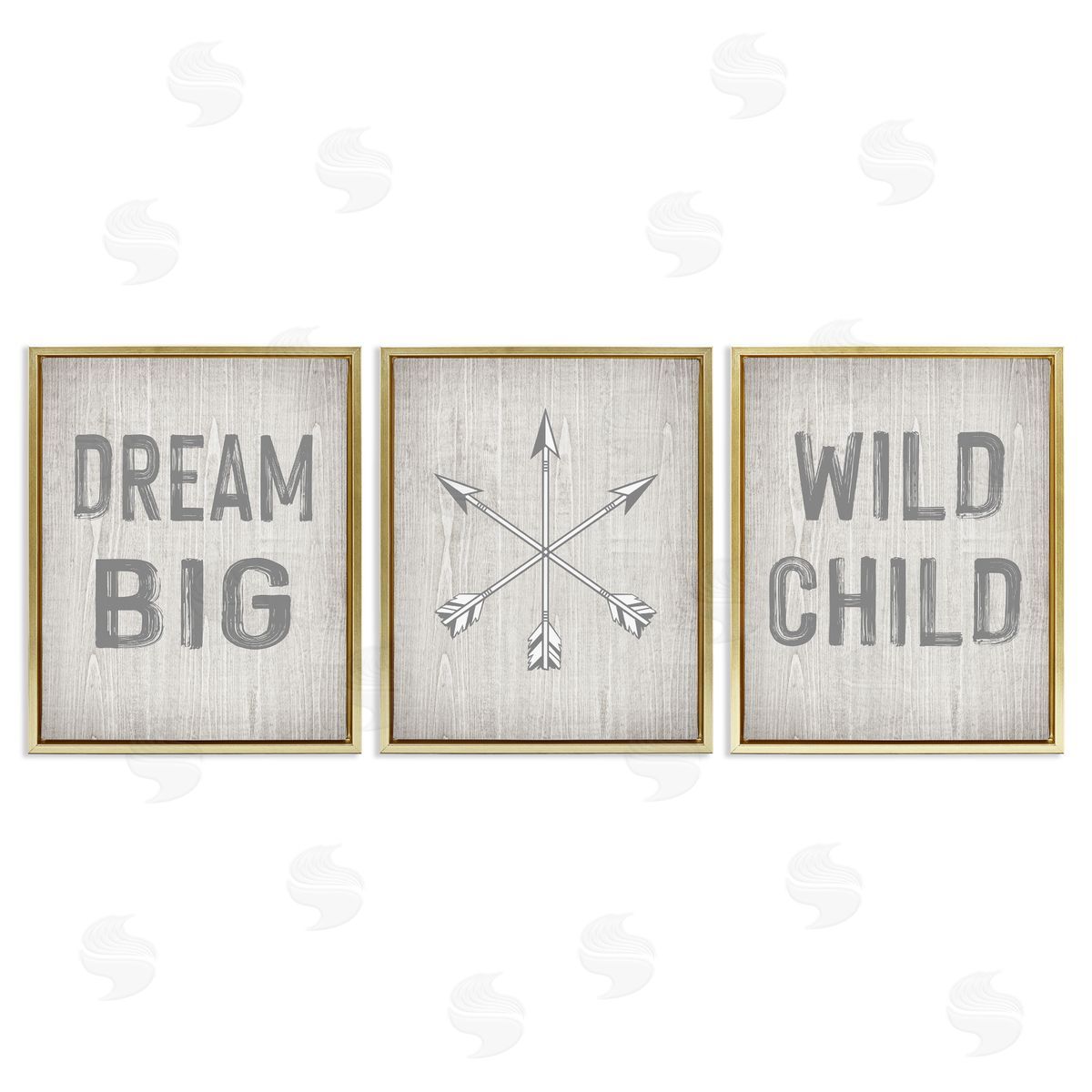 Dream Big Boho Arrows Gold Floating Frame Canvas Wall Art, Home Decor by Ashley Calhoun