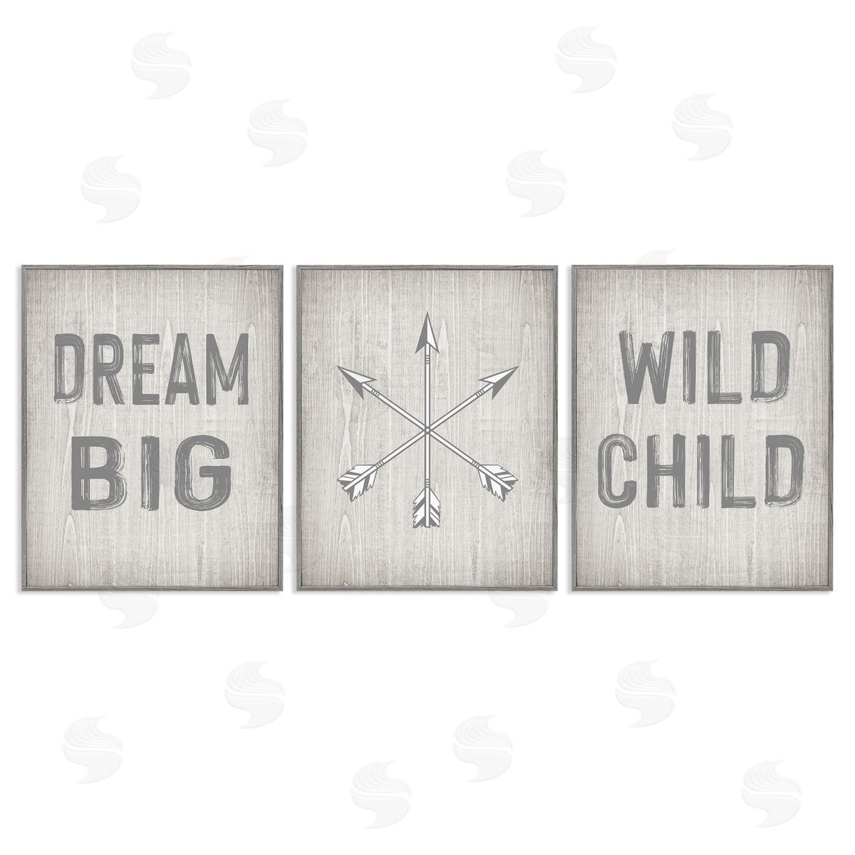 Dream Big Boho Arrows Grey Frame Print Wall Art, Home Decor by Ashley Calhoun