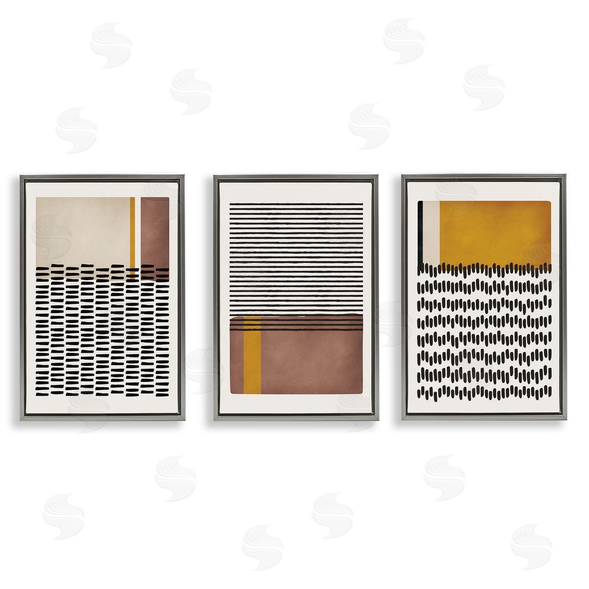 Natural Lines Pattern Abstract Grey Floating Frame Canvas Wall Art, Home Decor by JJ Design House, LLC