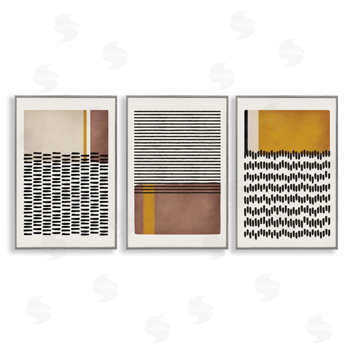 Natural Lines Pattern Abstract Grey Frame Print Wall Art, Home Decor by JJ Design House, LLC