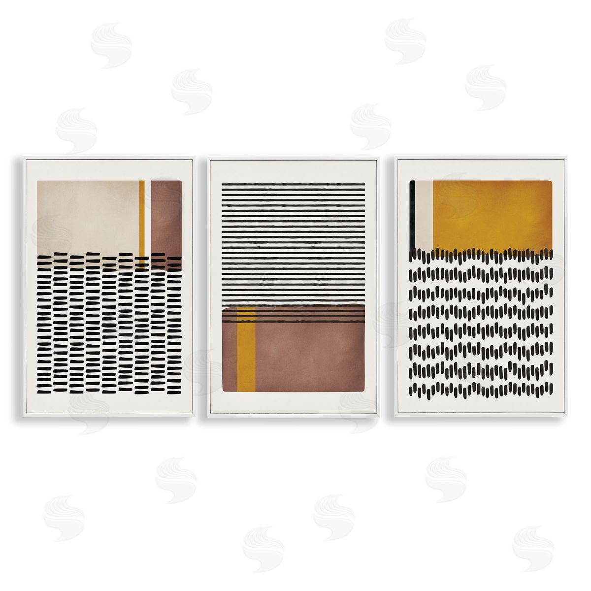 Natural Lines Pattern Abstract White Frame Print Wall Art, Home Decor by JJ Design House, LLC