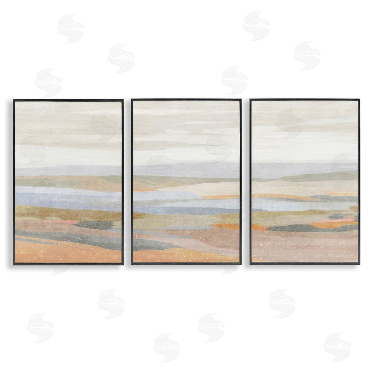 Beachy Mellow Landscapes Black Frame Print Wall Art, Home Decor by Suzanne Nicoll