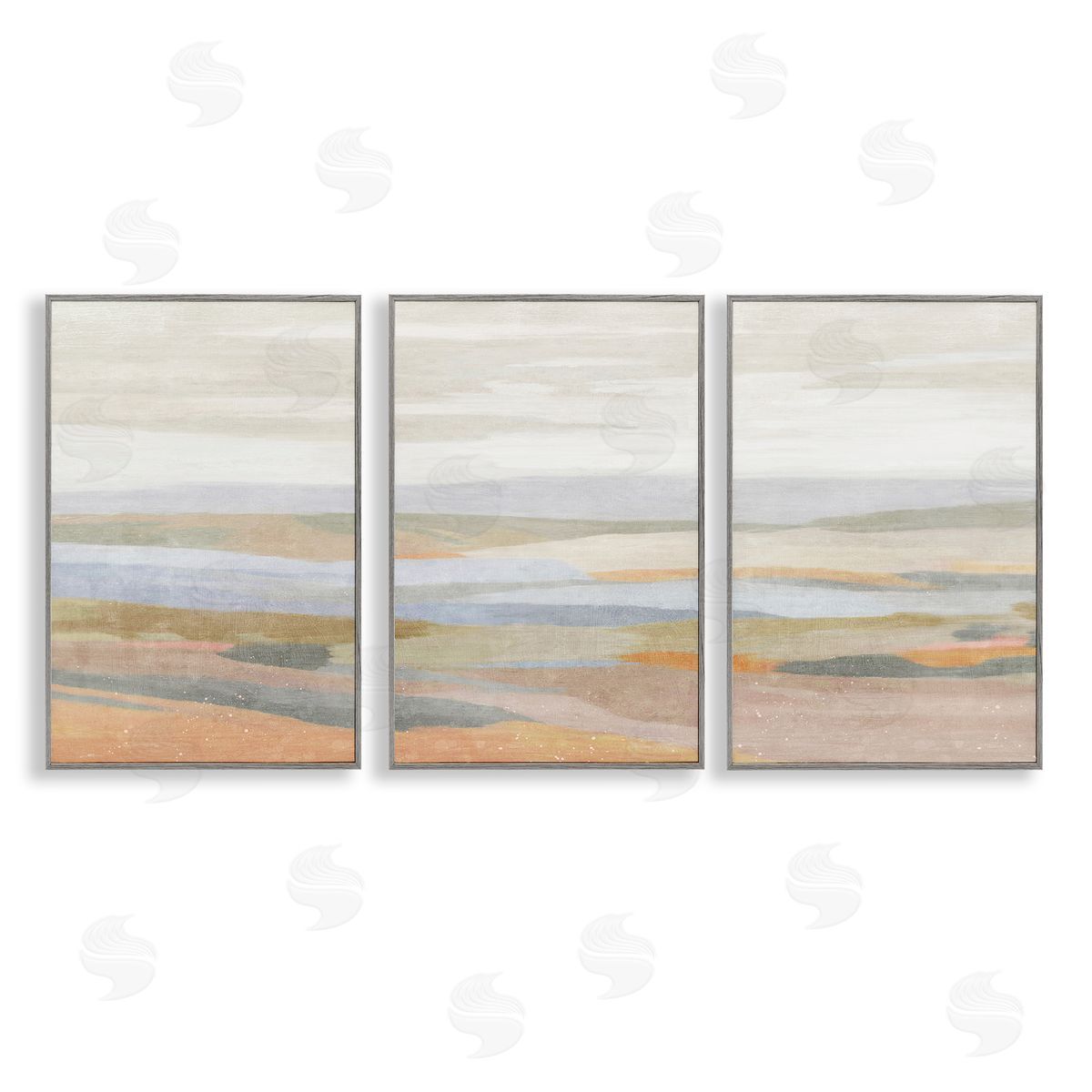 Beachy Mellow Landscapes Grey Frame Print Wall Art, Home Decor by Suzanne Nicoll