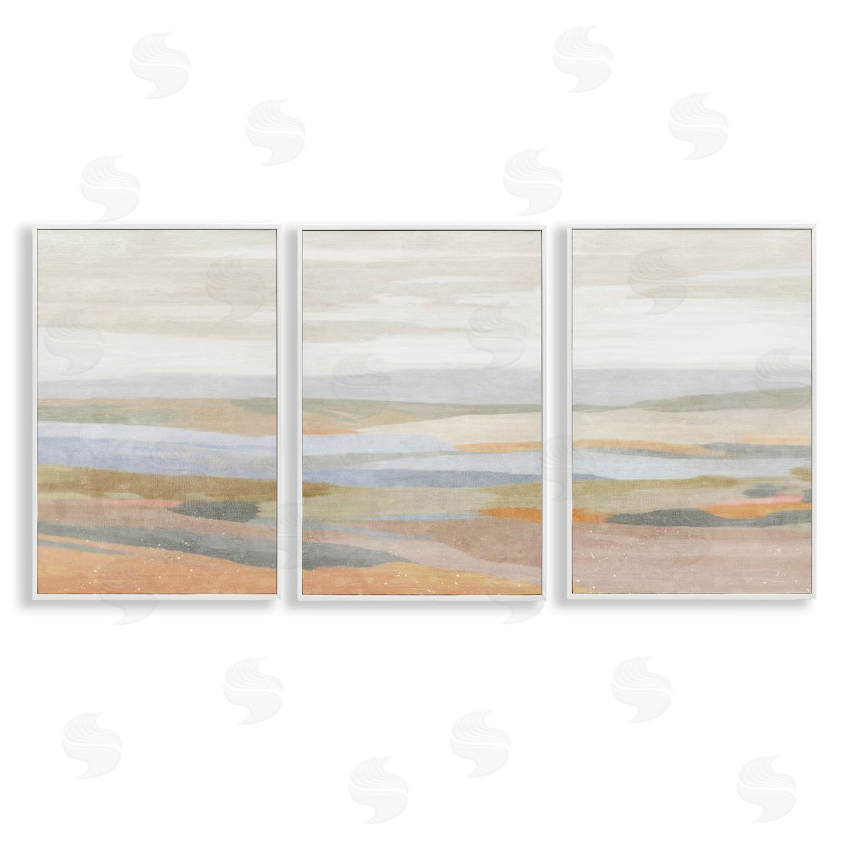 Beachy Mellow Landscapes White Frame Print Wall Art, Home Decor by Suzanne Nicoll