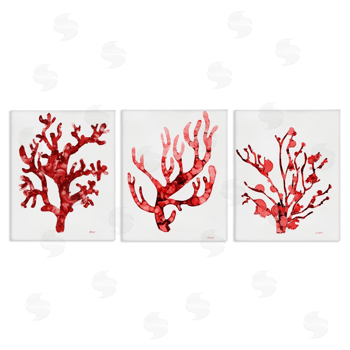 Bold Red Coral Canvas Wall Art, Home Decor by Patti Mann