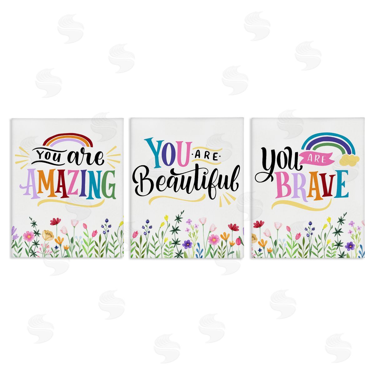 Confidence Sentiments with Florals Canvas Wall Art, Home Decor by Kim Allen