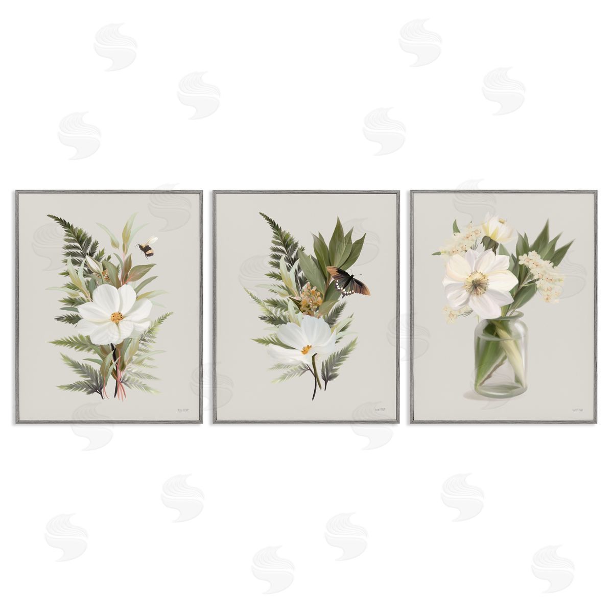 Country Magnolia Bundles Grey Frame Print Wall Art, Home Decor by House Fenway